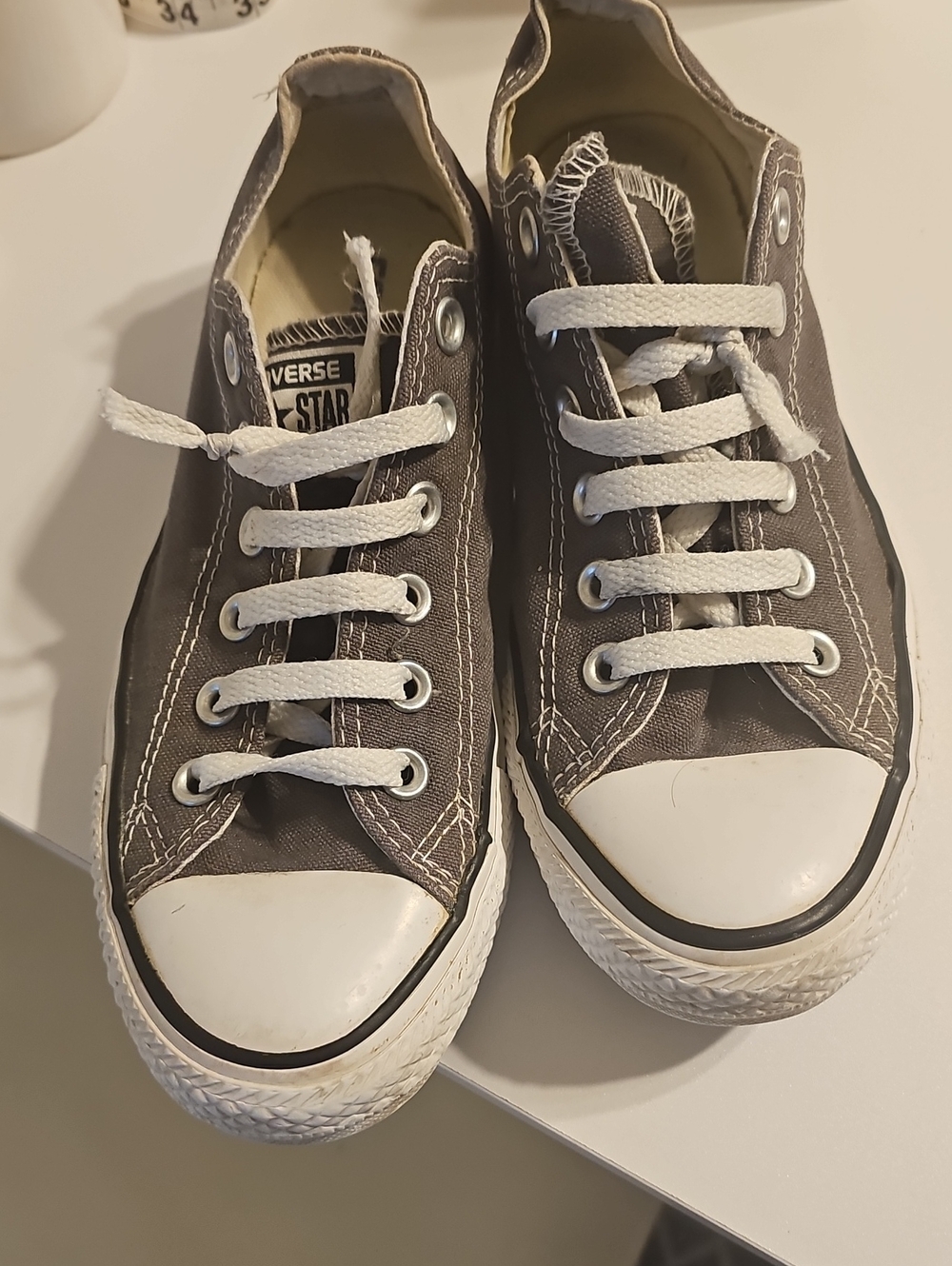 Converse Gray Low Top Sneakers with White Accents